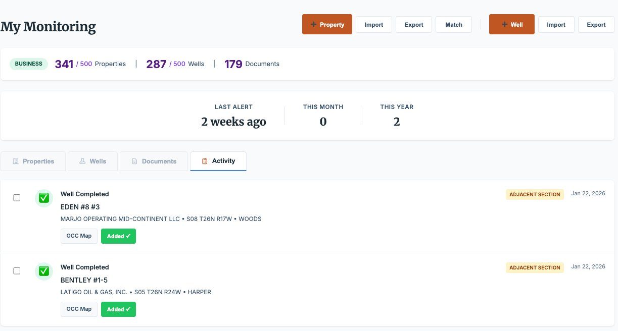 Activity Feed with Adjacent Section Alerts