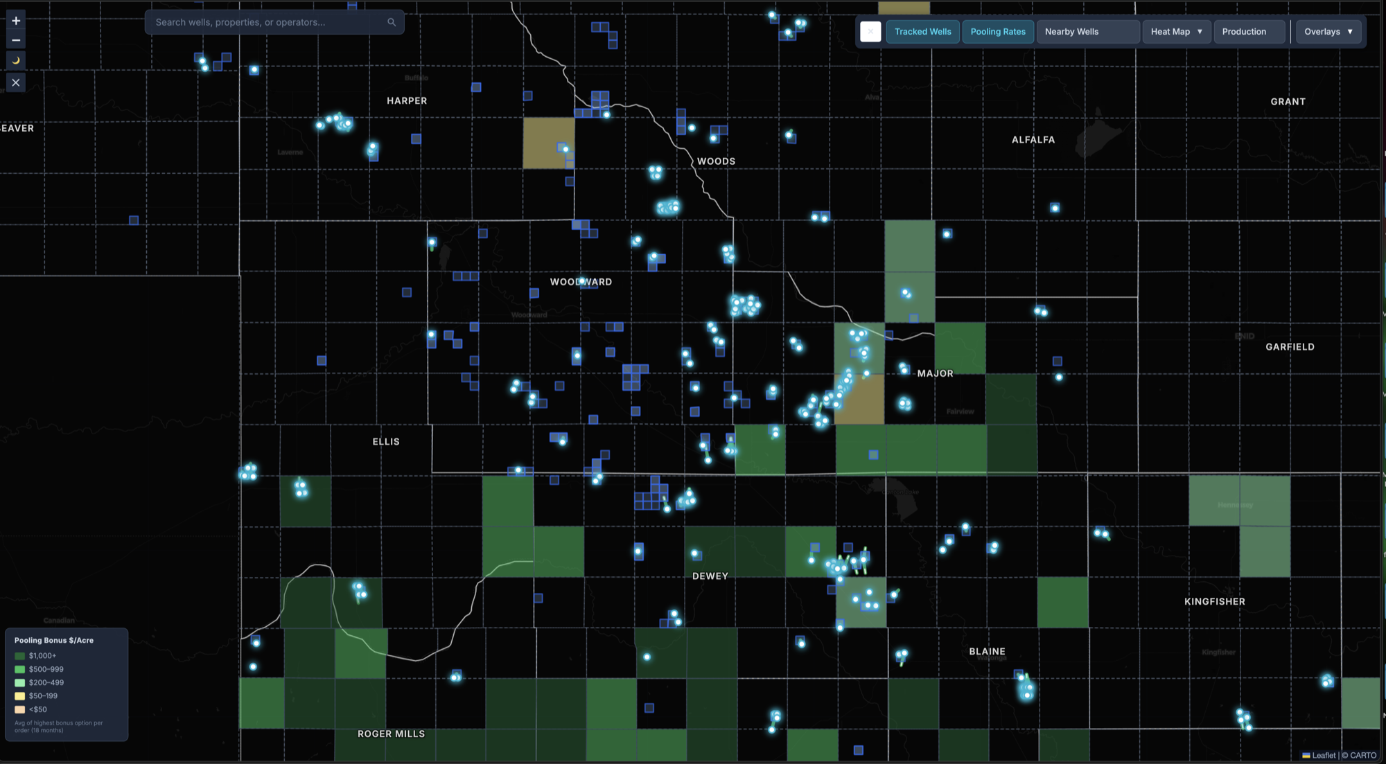 Interactive Property Map with Wells