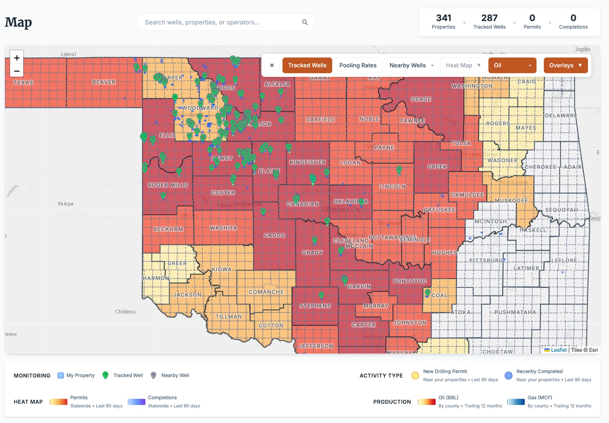 Oil Production by County