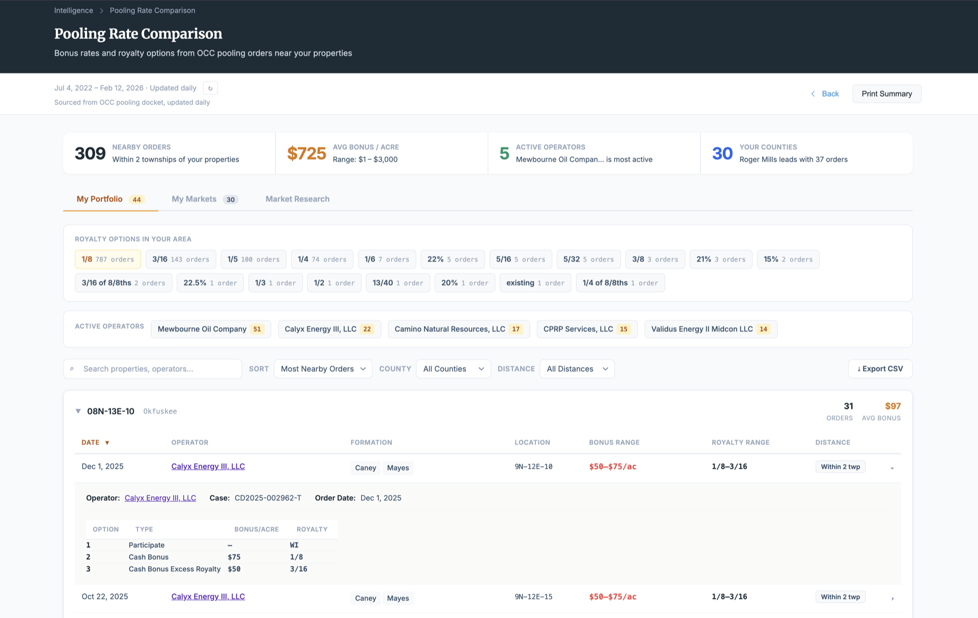 Pooling Rate Comparison