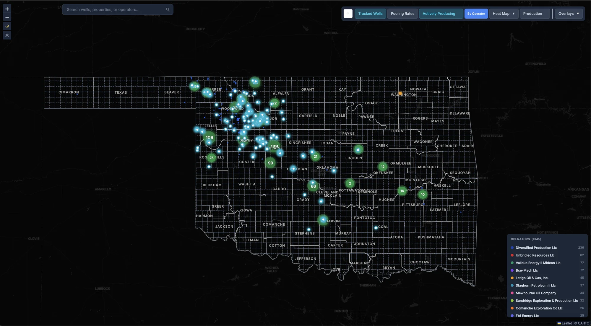 Interactive property map with pooling rate overlays
